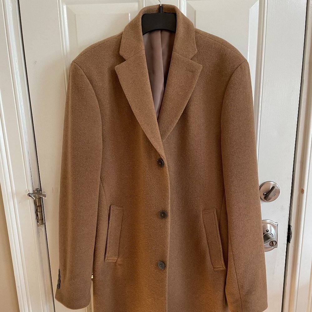 Calvin Klein Camel Slim Fit Top Coat (Size 40)